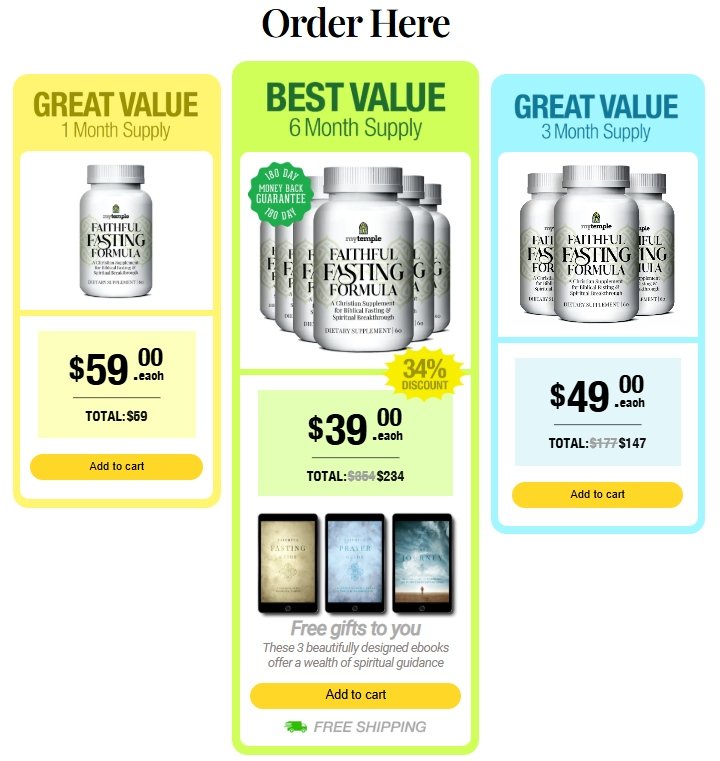 Faithful Fasting Formula Buy Online