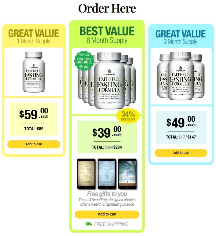 Faithful Fasting Formula Price